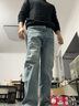 杰克·瓊斯（JACK&JONES）25年男裝牛仔褲男涼感潮流水洗彈力901修身小腳牛仔褲子春夏薄款 中牛仔藍E39 常規 31 175 W31/L30 曬單實(shí)拍圖