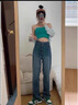 衣品元韓版復古高腰牛仔褲女2025秋季新款顯瘦百搭休閑寬松直筒拖地長(cháng)褲 復古藍 M （95-105斤） 曬單實(shí)拍圖