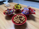 陶瓷喜慶中式果盤高腳茶點碟紅色點心零食托盤籃結(jié)婚擺件婚慶用品 霽紅小高腳果盤【4個】 曬單實拍圖