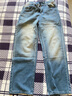 Homlean美式復古牛仔褲男春夏直筒闊腿極簡(jiǎn)設計寬松長(cháng)褲子HS23復古藍XL 曬單實(shí)拍圖