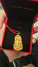 中國黃金（CHINA GOLD）菩薩黃金吊墜足金觀(guān)音男款黑繩紅繩生日禮物送女友老婆教師節禮物 【收藏級】火焰觀(guān)音 約6.2g【紅繩】 曬單實(shí)拍圖