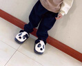 語(yǔ)嬉熊貓男童棉拖鞋冬季家居毛拖鞋寶寶室內可愛(ài)女童兒童可愛(ài)卡通拖鞋黑色 eva環(huán)保底24 24-25內長(cháng)15.5CM 曬單實(shí)拍圖