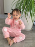 哈趣猴嬰兒秋季衣服純棉長袖內(nèi)搭男童女童秋衣套裝三件套兒童外出服睡衣 粉紅色 90 【建議80-90cm，21-25斤寶寶】 曬單實拍圖