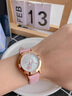 米囹卡通鑲鉆皮帶手表初高中學(xué)生兒童手表女款石英表 粉色KT貓 曬單實(shí)拍圖
