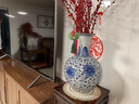 景德鎮(zhèn)仿古中式青花瓷花瓶擺件客廳電視柜博古架陶瓷插花器裝飾品 仿古青花纏枝蓮裂紋石榴花瓶（小號） 22cm 曬單實拍圖