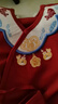 優(yōu)奇新生兒衣服紅色嬰兒滿(mǎn)月百天和尚服寶寶0-3月純棉綁帶哈衣a類(lèi) 曬單實(shí)拍圖