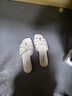 百麗（Belle）簡(jiǎn)約編織拖鞋女商同款舒適平跟可外穿拖鞋D6F1DBT5預售 米白 39 曬單實(shí)拍圖