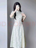 丹珠娜（DanZhuNa）新中式連衣裙女裝2025夏季新款氣質(zhì)改良國風(fēng)少女旗袍改良裙子夏天 杏綠色（無(wú)飾品） M 曬單實(shí)拍圖