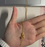 老廟黃金馬上有錢項鏈生肖馬金幣銅錢流蘇足金童趣木馬調(diào)節(jié)套鏈送女友 約7.13g 曬單實(shí)拍圖