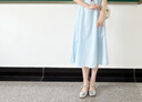 三彩大碼女裝2025夏新款上衣半身裙兩件套裝肌理感V領(lǐng)中袖收腰胖MM 曬單實拍圖
