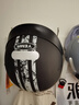野馬（YEMA）636S碳纖維電動(dòng)摩托車(chē)頭盔男個(gè)性酷輕便式半盔女復古機車(chē)安全帽 四季通用 XL碼 亞黑長(cháng)條花 曬單實(shí)拍圖