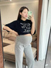 MOKPBLE加大碼孕婦高腰褲春秋時(shí)尚外穿束腳打底褲休閑寬松運動(dòng)長(cháng)褲200斤 淺灰色【春秋款】 XL建議120-140斤 曬單實(shí)拍圖