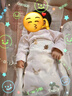 babylove嬰兒連體衣春秋純棉長(cháng)袖奶白波點(diǎn)男女寶寶哈衣居家爬服休閑外出服 奶白 80cm 曬單實(shí)拍圖