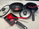 特福（Tefal）鍋具套裝百變鍋鑄鋁紅心可拆卸煎炒鍋六件套黑美人【帶硅膠鏟】 曬單實拍圖