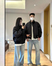 WASSUP HERMU官方外套男春秋季cleanfit松弛感美式飛行夾克學(xué)生立領(lǐng)螺紋棒球服 藏青色 XL （推薦135-150斤） 曬單實(shí)拍圖
