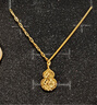 萃華黃金葫蘆吊墜古法足金999掛墜花絲鎖骨項鏈送女友老婆生日禮物 碎碎冰吉言葫蘆吊墜約5.7g 曬單實(shí)拍圖
