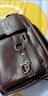 袋鼠真皮單肩斜挎包男2025商務(wù)簡(jiǎn)約挎包男時(shí)尚休閑斜挎包大容量 棕色 曬單實(shí)拍圖