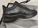 百麗厚底增高健步鞋男25秋新抓紋牛皮戶(hù)外休閑運動(dòng)鞋A2215CM5【預售】 黑色 42 (260mm) 曬單實(shí)拍圖