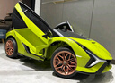 星辰皓蘭博基尼兒童電動(dòng)車(chē)四輪玩具可坐人小孩寶寶嬰兒遙控汽車(chē)閃電SIAN 綠色四驅+遙控+搖擺+皮座+軟輪 曬單實(shí)拍圖