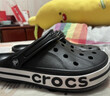 卡駱馳（CROCS）洞洞鞋貝雅卡駱班輕便耐磨一腳蹬休閑鞋|205089 黑色/白色-066 41 /42(260mm) 曬單實拍圖