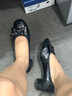 天美意瑪麗珍鞋商場(chǎng)同款百搭優(yōu)雅方跟女芭蕾女鞋新款 黑色（寬版） 39 曬單實(shí)拍圖