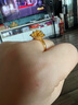 夢(mèng)金園新年禮物 黃金戒指牡丹花硬金戒指顯大指環(huán)閉口女戒生日禮物 曬單實(shí)拍圖
