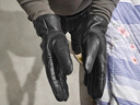 朗琦威尊真皮手套男女秋冬季男士加絨保暖純羊皮手套摩托車騎行加厚手騎車 真皮單扣商務款（女款） 曬單實拍圖