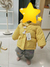 嘟嘟家兒童棉服防風(fēng)秋冬男童加厚外套女童棉襖連帽保暖寶寶衣服冬季童裝 黃色 90 曬單實(shí)拍圖