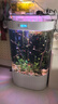 美諾魚(yú)缸客廳免換水家用中小型智能1.2米雙圓形靠墻大型背濾金龍魚(yú)缸 白色【高清玻璃+顯示屏+魚(yú)缸大禮包】 80*50*138 曬單實(shí)拍圖