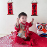 G.DUCKKIDS小黃鴨嬰兒連體衣春秋中國風(fēng)新生兒衣服滿(mǎn)月百天男女寶寶周歲禮服 紅色連體衣 66cm 66碼0-3月建議寶寶4-6公斤 曬單實(shí)拍圖