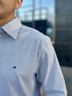 TOMMY HILFIGER【免燙】25新款秋冬男裝商務(wù)休閑正裝條紋長(zhǎng)袖襯衫外套40181 藏青白條紋0A4 M （推薦：135-150斤） 曬單實(shí)拍圖