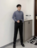 花花公子西褲男士春秋新款正裝商務(wù)休閑褲修身免燙抗皺職業(yè)長(cháng)褲黑色西裝褲 黑色 32 建議132-142斤 曬單實(shí)拍圖