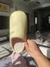 樸西秋冬室內靜音簡(jiǎn)約包頭拖女士居家地板室內無(wú)聲棉布 淡黃色 38-39 曬單實(shí)拍圖