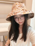 啄木鳥(niǎo)純棉雙面漁夫帽女夏季韓版遮臉大帽檐遮陽(yáng)帽防曬防紫外線(xiàn)太陽(yáng)帽子 雙面可戴花朵漁夫帽--卡其 均碼(56-58cm)贈送防風(fēng)繩 曬單實(shí)拍圖