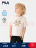 FILA斐樂(lè )兒童童裝上衣2025年秋季新款男小童純棉舒適寬松短袖T恤 香草灰-GY 110 曬單實(shí)拍圖