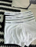 Calvin Klein內(nèi)衣男士三條裝ck提花腰邊低腰棉質(zhì)貼身防夾臀四角褲平角內(nèi)褲男 U2664998-太空黑/月光白/椰青灰 3條 L 曬單實(shí)拍圖
