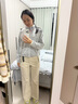 蕉內【劉浩存同款】熱皮302++女士陽(yáng)離子保暖仿毛織立領(lǐng)機能外套上衣 【劉浩存同款】月銀灰 M 曬單實(shí)拍圖