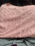 皮爾卡丹（pierre cardin）冰絲短袖t恤女時(shí)尚短款配裙子上衣2024新款針織小衫年輕母親夏裝 粉色 2XL 【130-145斤穿】 曬單實(shí)拍圖