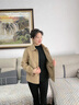 恒源祥中年媽媽春裝雙面呢外套短款2025新款洋氣女士上衣中老年春秋毛呢 紅色 XL (建 議105斤以?xún)? 曬單實(shí)拍圖