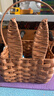 獵玄 手提籃手工編織戶外野餐籃子水果籃筐拍照道具 雞蛋鮮花籃看產(chǎn)婦 兔子提籃【棕色】 曬單實(shí)拍圖