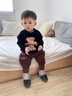 KINGXIAOJING兒童棉拖鞋男童冬季pu皮面防水室內家居包跟加絨保暖小孩毛毛鞋女 藍色 26 27 碼內長(cháng)16cm (24周歲) 曬單實(shí)拍圖