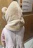 小熊帽子圍巾手套一體女秋冬季百搭2025爆款可愛(ài)保暖三件套帽子 百搭卡其色（尖耳狐貍款） 普通款（帽子圍巾套裝） 1個(gè) 曬單實(shí)拍圖