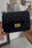 CHARLIE&KELLI品牌 CK輕奢包包女包單肩包女士斜挎包菱格小方包七夕情人節禮物 黑色【京倉速達 禮袋包裝】 曬單實(shí)拍圖