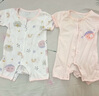 舒貝怡2件裝嬰兒衣服夏季薄款新生兒連體衣短袖哈衣兒童爬服粉色80CM 曬單實(shí)拍圖