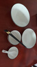 賀川屋碗盤(pán)餐具整套6頭釉下彩碗碟套裝一人食 豎紋黑線(xiàn) 曬單實(shí)拍圖