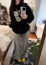 魯雅爾美式運(yùn)動(dòng)褲女秋季高街潮流垂感闊腿休閑褲寬松直筒百搭舒適衛(wèi)褲 灰色 L 曬單實(shí)拍圖