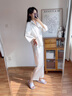 MOKITOUL輕奢品牌女士真絲睡衣女重磅長袖法式分體高端桑蠶絲綢家居服套裝 TZ24663珠光白 M 160 曬單實拍圖