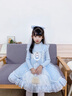 G.DUCKKIDS小黃鴨艾莎公主裙女童連衣裙春秋冬愛(ài)莎兒童裙子女孩洛麗塔禮服裙 單裙+頭紗 110 建議4~5歲【100-110cm】cm 曬單實(shí)拍圖