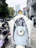 備美電動(dòng)車(chē)擋風(fēng)被冬季加絨加厚全包斗篷式電瓶摩托車(chē)防風(fēng)防水2025新款 珍珠白開(kāi)心布布【防風(fēng)圍脖護肩＋側翼加寬+5層加厚】 曬單實(shí)拍圖
