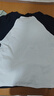 棉的美學(xué)純棉拼接插肩袖長(cháng)袖T恤女春秋新款內搭休閑圓領(lǐng)上衣 「撞色款更顯瘦」暗藍白 L 「推薦100-120斤」 曬單實(shí)拍圖